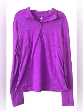 Athleta Apana XXL Purple Quarter Zip Pullover Athletic Top Thumbholes LTWGT